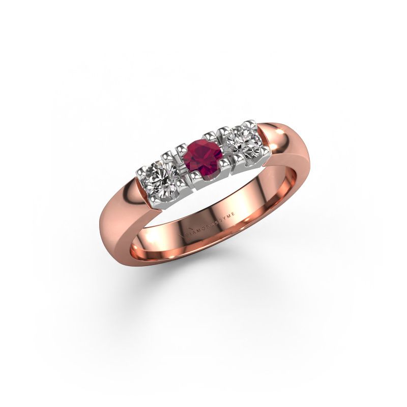 Ring Rianne 3 585 rose gold rhodolite 3.4 mm