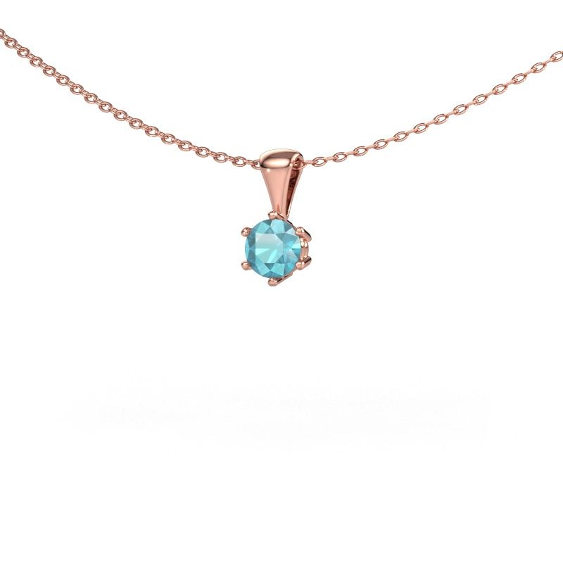 Kette Fay 585 Roségold Blau Topas 4.7 mm