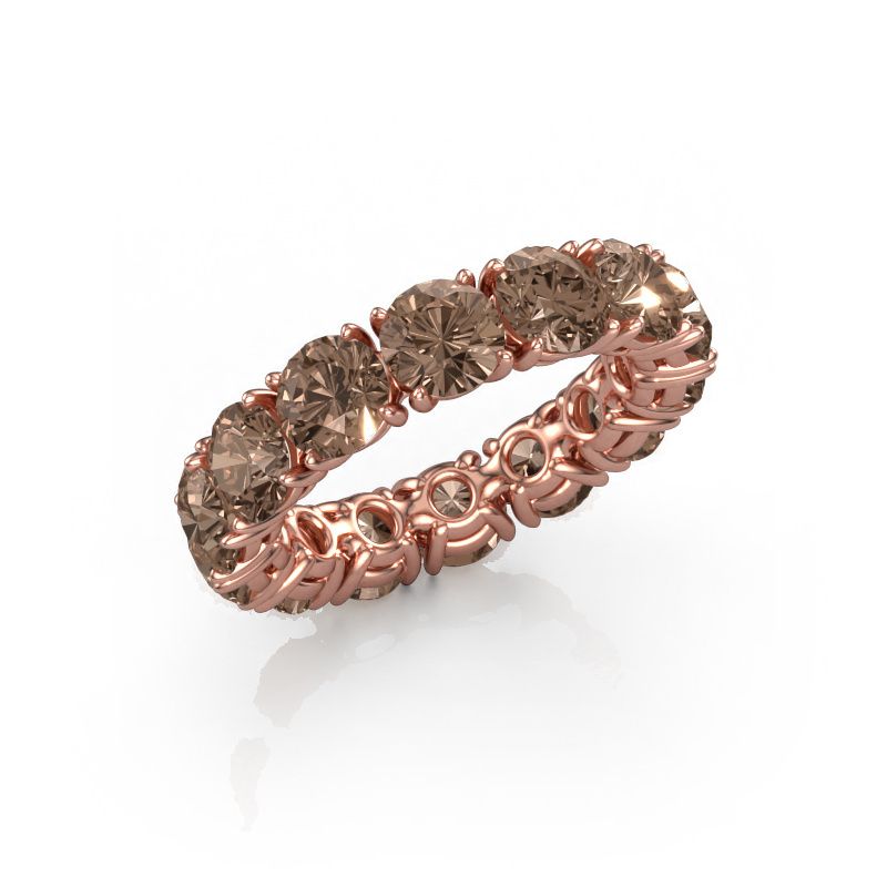 Ring Vivienne 5.0 585 rosé goud bruine diamant 7.00 crt