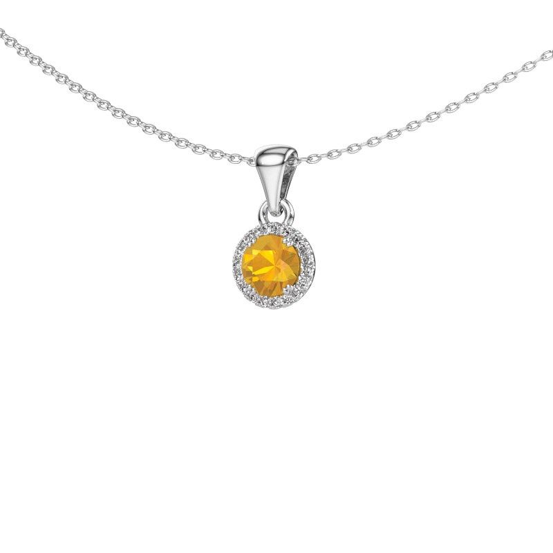 Pendentif Seline rnd 585 or blanc citrine 4.7 mm