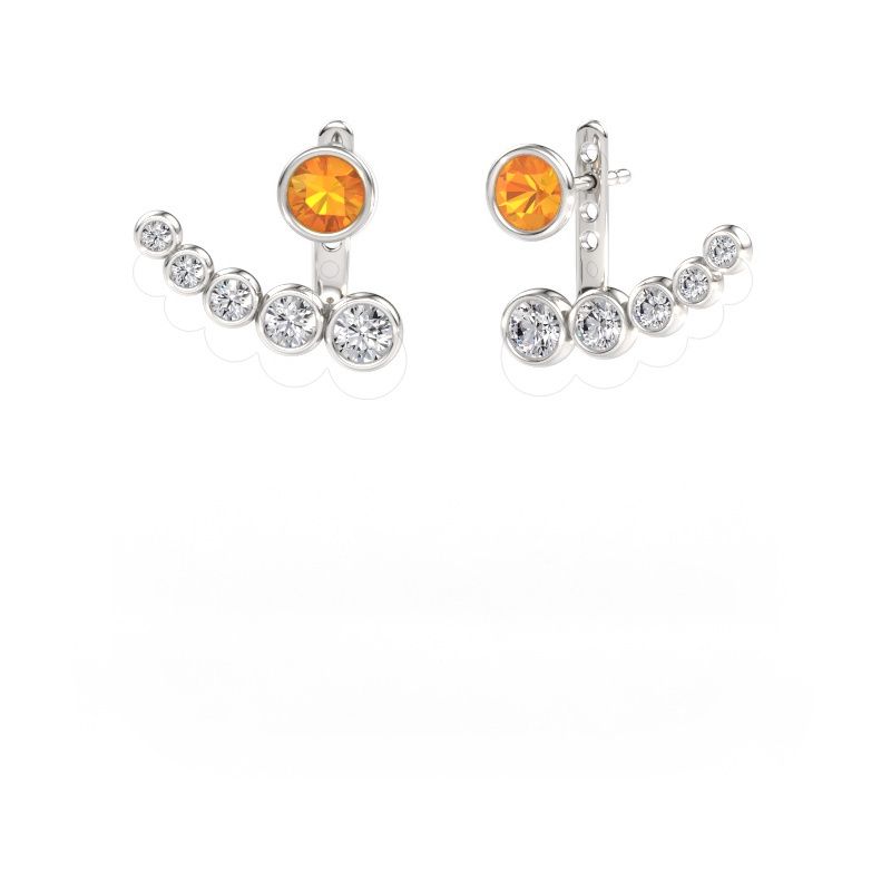 Ohrringe Wendy 585 Weißgold Citrin 5 mm