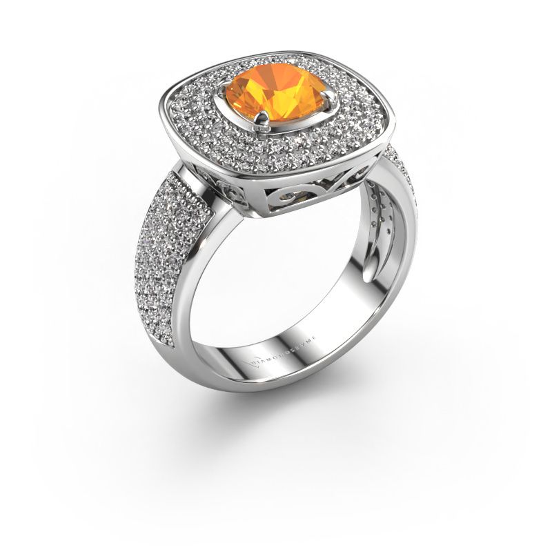 Ring Eliana 585 white gold citrin 6 mm