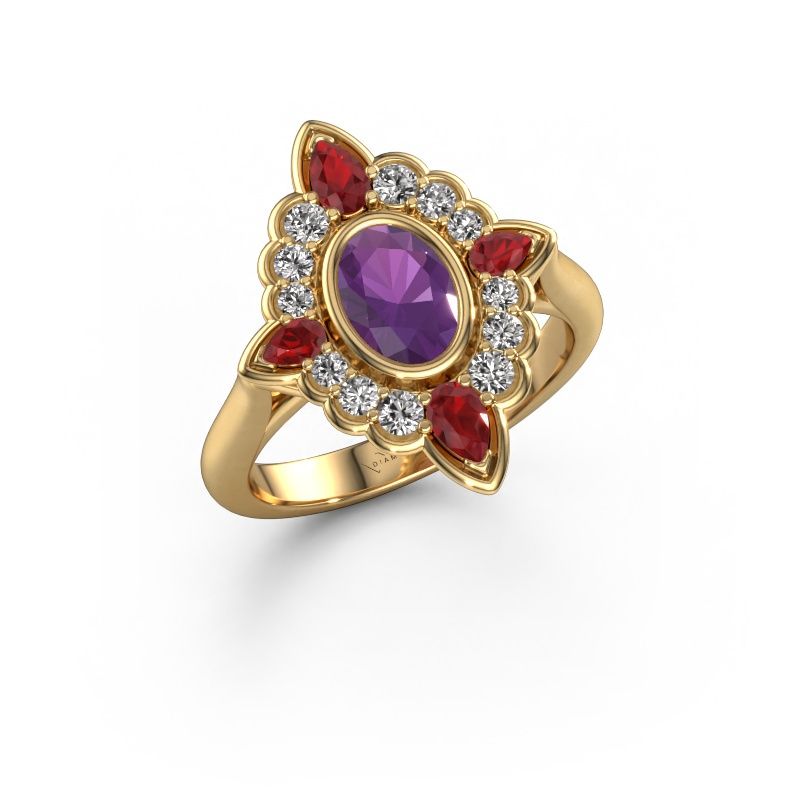Engagement ring Door 585 gold amethyst 7x5 mm