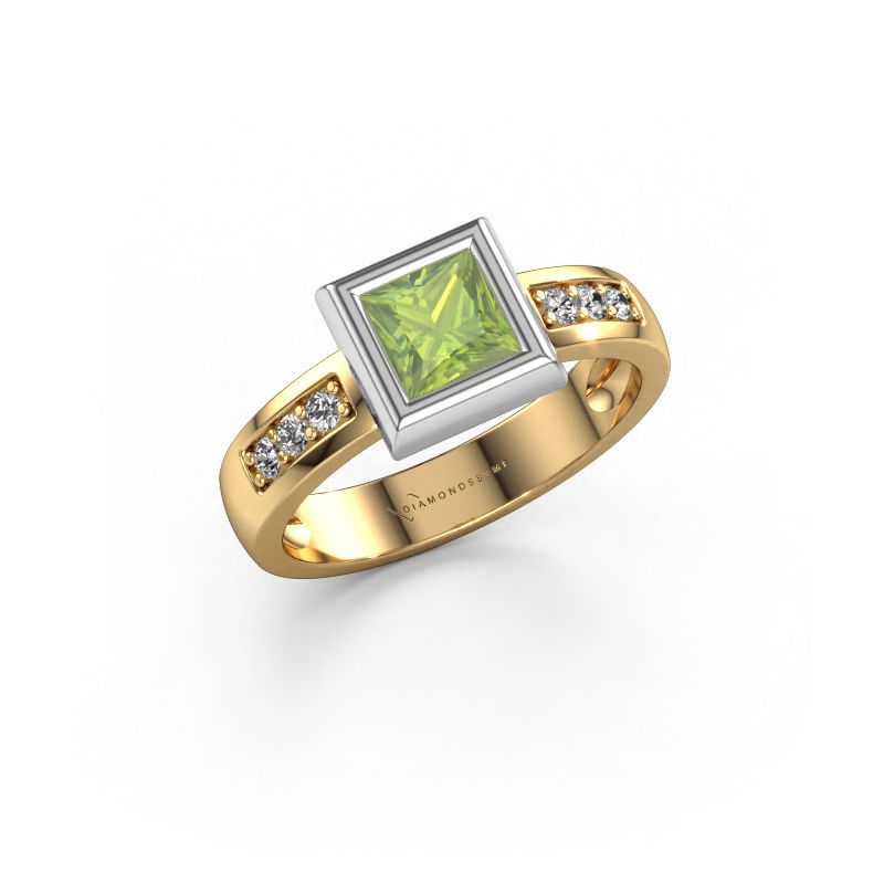 Ring Charlotte Square 585 gold peridot 5 mm