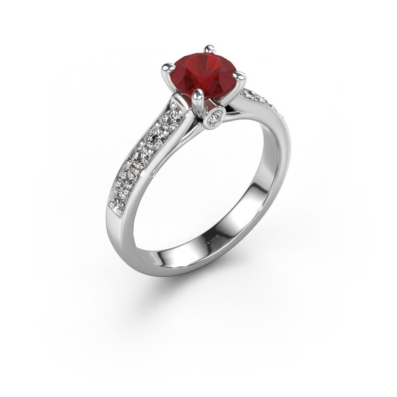 Verlobungsring Valorie RND 2 950 Platin Rubin 6.5 mm