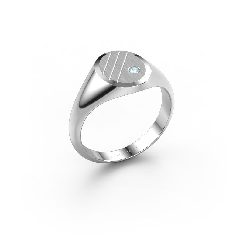 Pinky Ring Wesley 1 950 Platin Aquamarin 2 mm