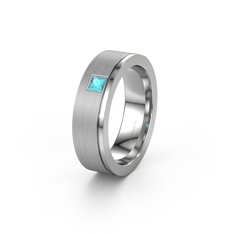 Wedding ring WH0550L16CMP 950 platinum blue topaz ±6x2.2 mm