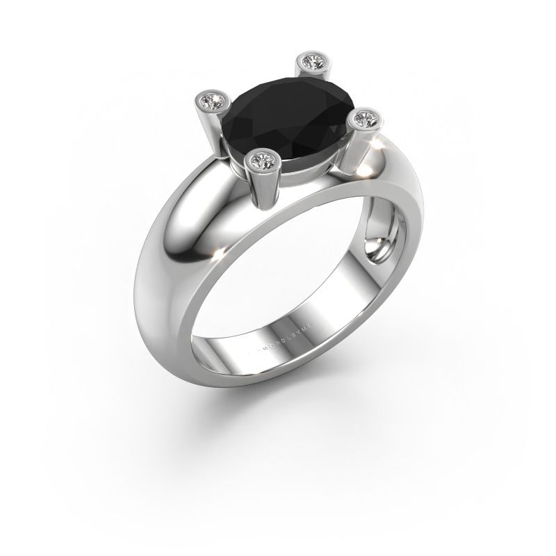 Bague Tamara OVL 585 or blanc diamant noir 2.16 crt