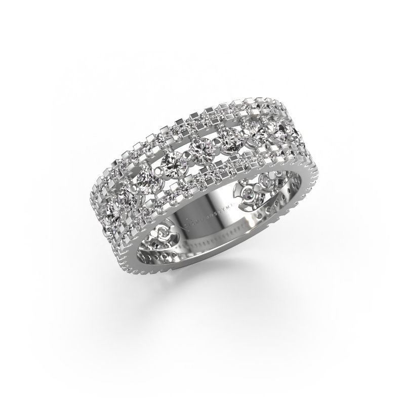 Ring Elizbeth 2 585 witgoud lab-grown diamant 1.785 crt