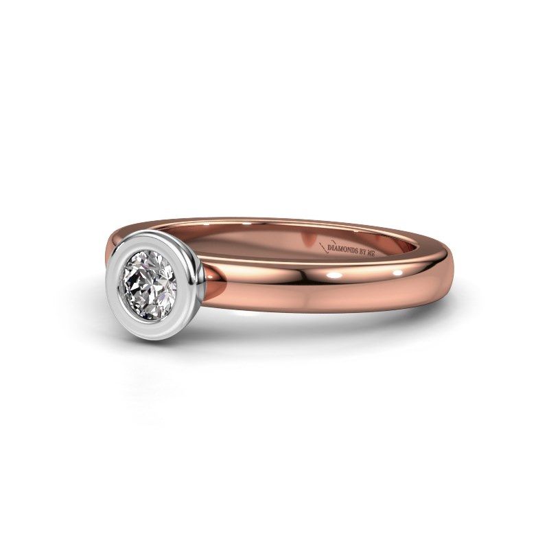 Image of Stacking ring Eloise Round 585 rose gold diamond 0.25 crt