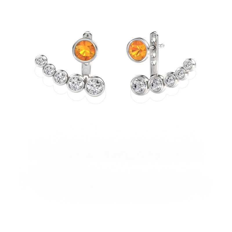 Ohrringe Wendy 585 Weißgold Citrin 5 mm
