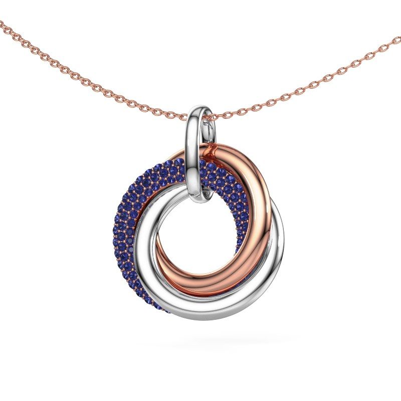Image of Pendant Helena 2 585 rose gold sapphire 1 mm