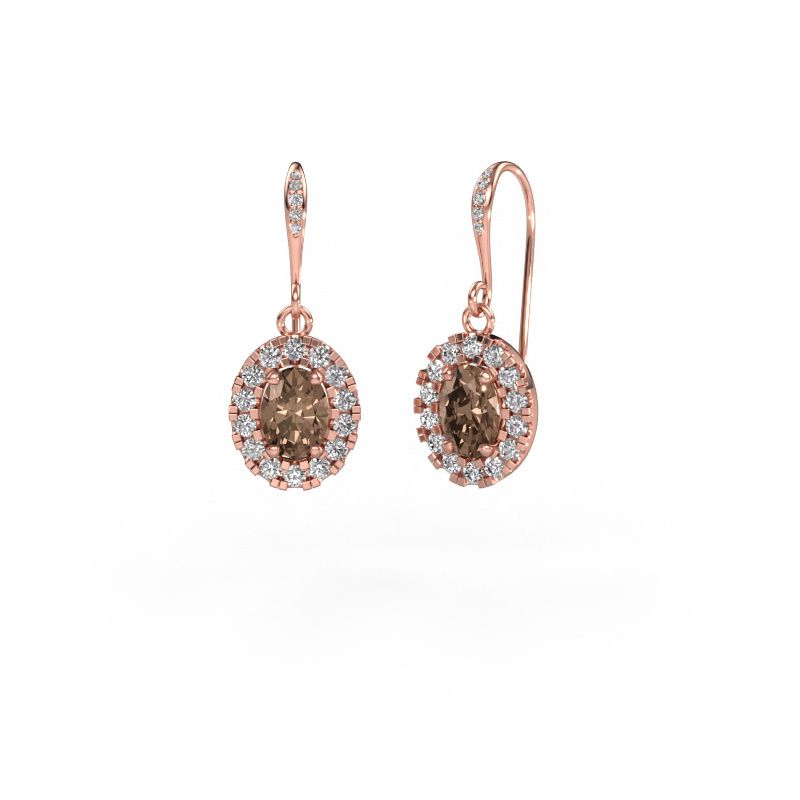 Pendants d'oreilles Jorinda 2 585 or rose diamant brun 1.99 crt
