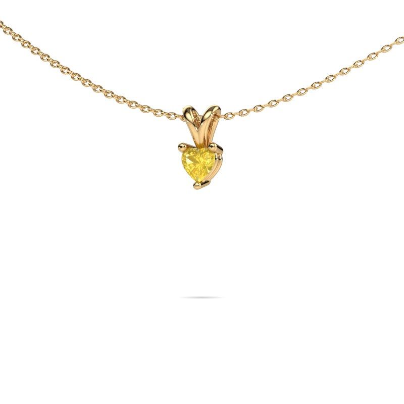 Anhänger Garnet 585 Gold Gelb Saphir 4 mm