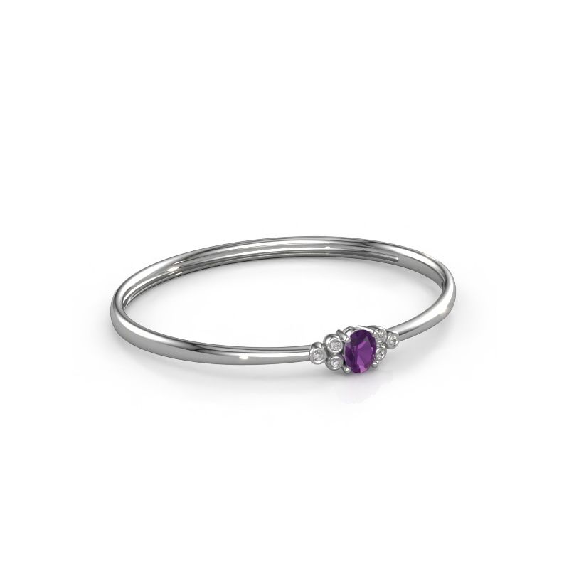 Armreif Lucy 585 Weißgold Amethyst 8x6 mm