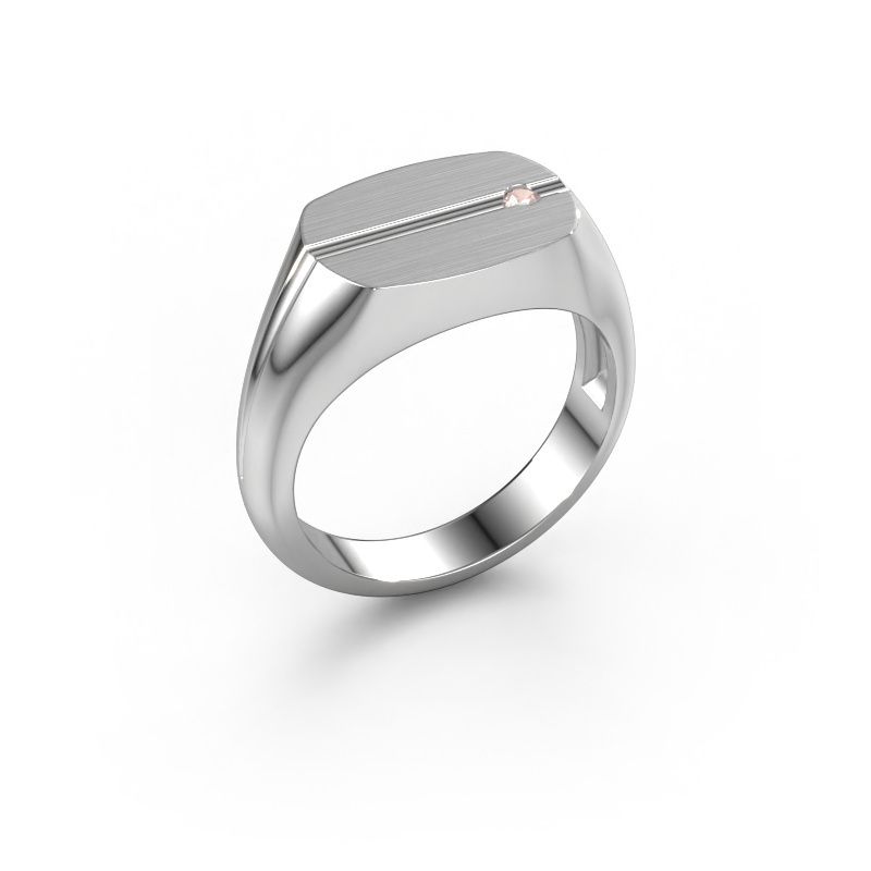 Men's ring Stijn 950 platinum morganite champagne 2 mm