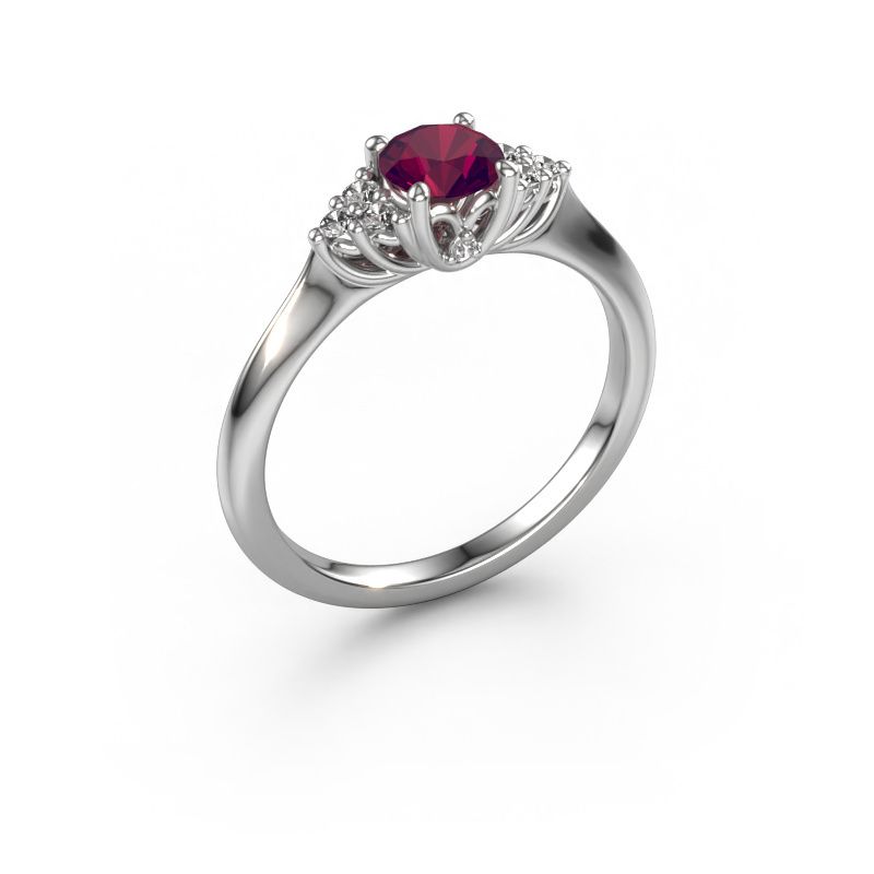 Engagement ring Felipa RND 950 platinum rhodolite 5 mm