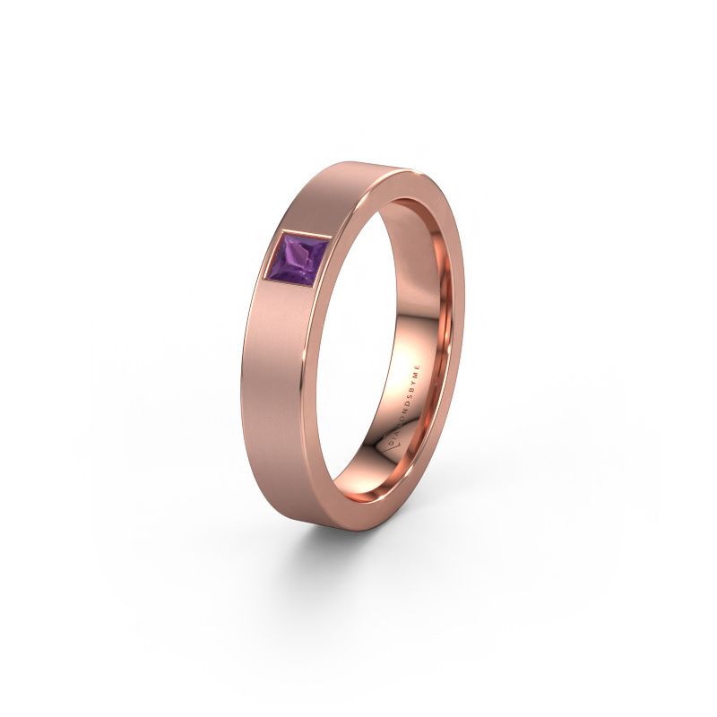 Friendship ring WH0101L14BMSQ 585 rose gold amethyst ±4x2 mm