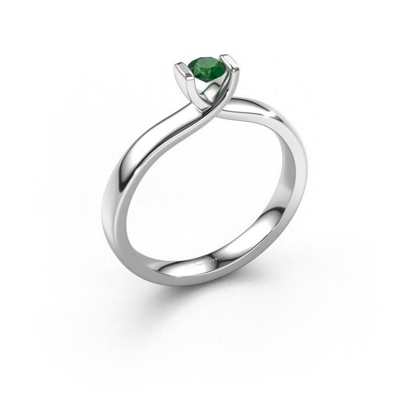 Bague Noor 950 platine emeraude 3.7 mm