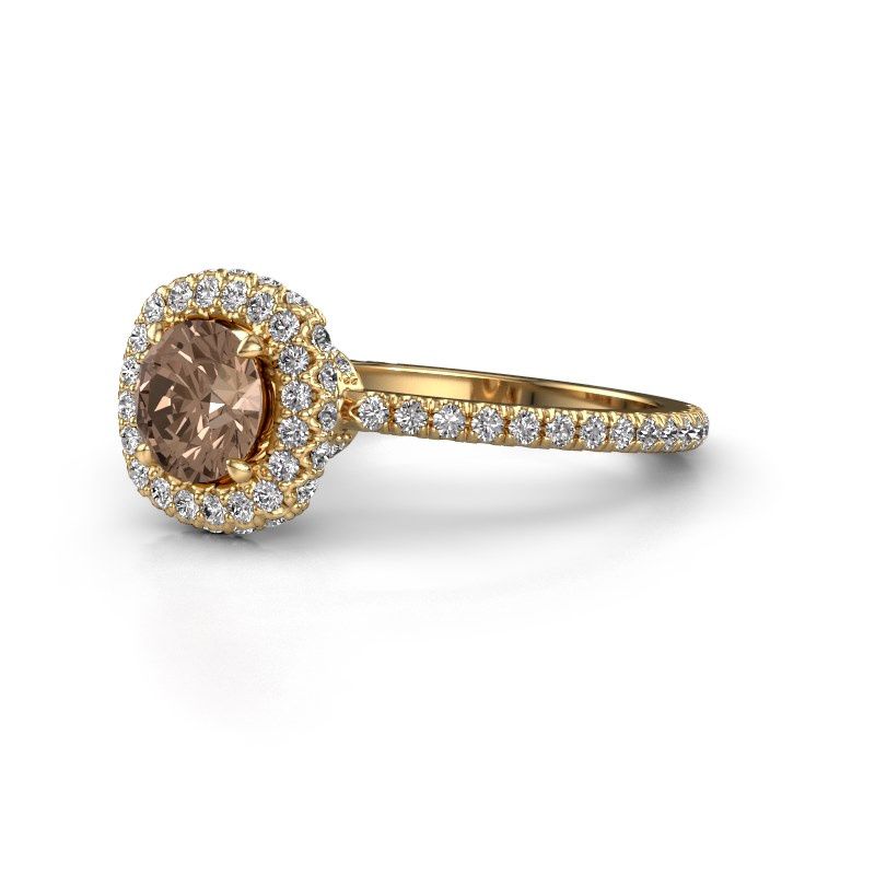 Image of Engagement ring Talitha RND 585 gold brown diamond 1.688 crt