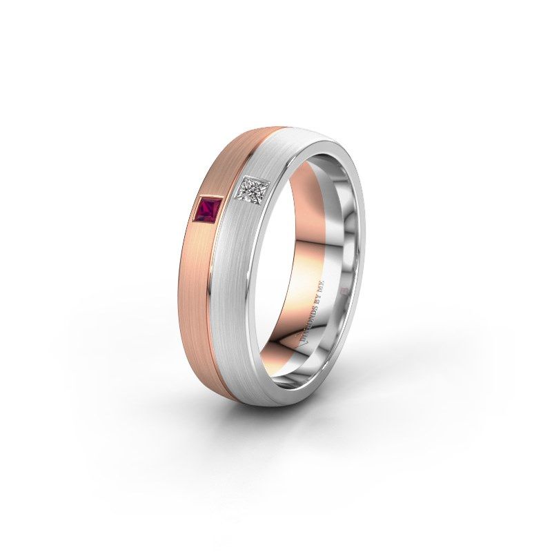 Image of Wedding ring WH0250L26BM<br/>585 rose gold ±6x2 mm<br/>Rhodolite