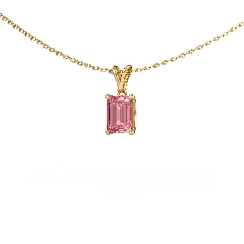 Pendant Sam EME 585 gold pink lab grown diamond 7x5 mm