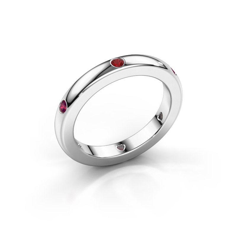 Image of Stackable ring Charla 585 white gold ruby 2 mm
