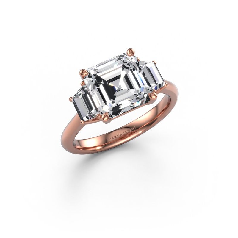 Bague de fiançailles Maggie ASC 585 or rose diamant synthétique 4.10 crt