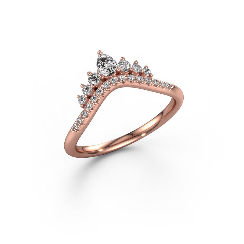 Bague superposable Crown A 585 or rose diamant synthétique 0.43 crt