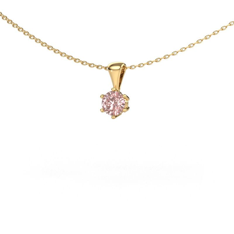 Pendant Fay 585 gold pink lab grown diamond 4.7 mm