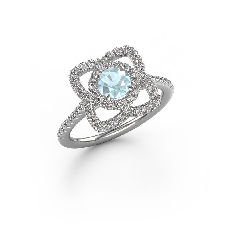 Verlobungsring Cleopatra 950 Platin Aquamarin 5 mm