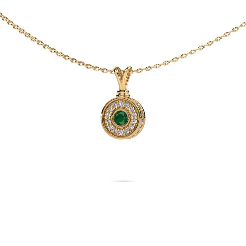 Image of Pendant Roos 585 gold emerald 3 mm
