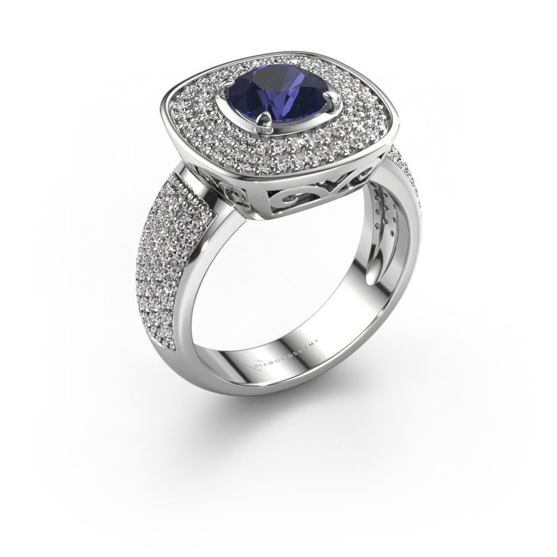 Ring Eliana 585 Weißgold Saphir 6 mm