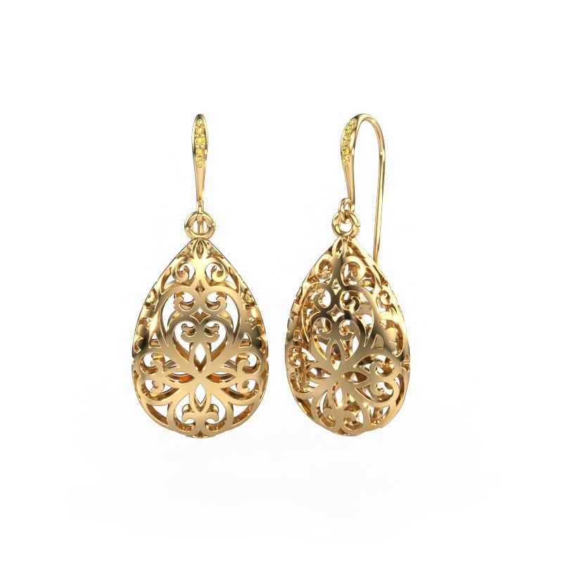 Drop earrings Idalia 1 585 gold yellow sapphire 1.1 mm