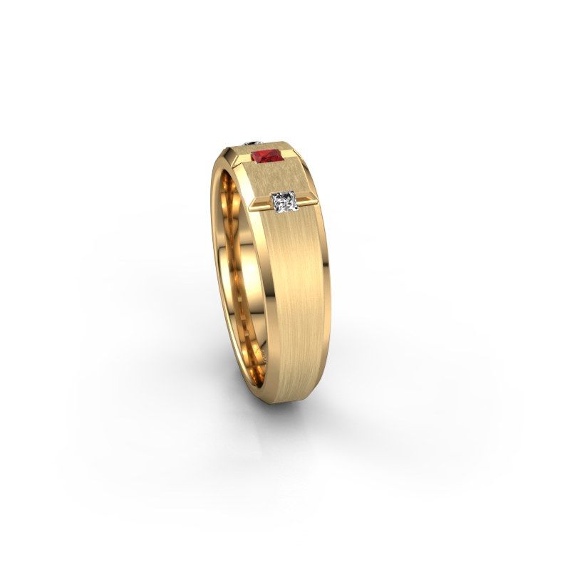 Image of Men's ring justin<br/>585 gold<br/>Ruby 2.5 mm