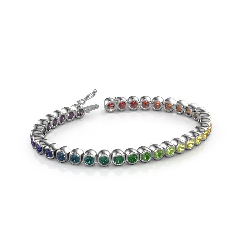 Bracelet tennis Bianca 4 mm rainbow 585 or blanc Rainbow saphir 1 4 mm