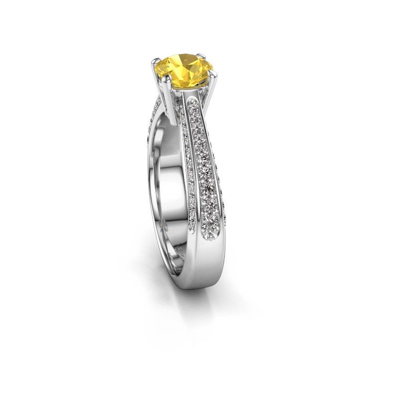 Image of Engagement ring Ruby rnd 585 white gold yellow sapphire 5.7 mm