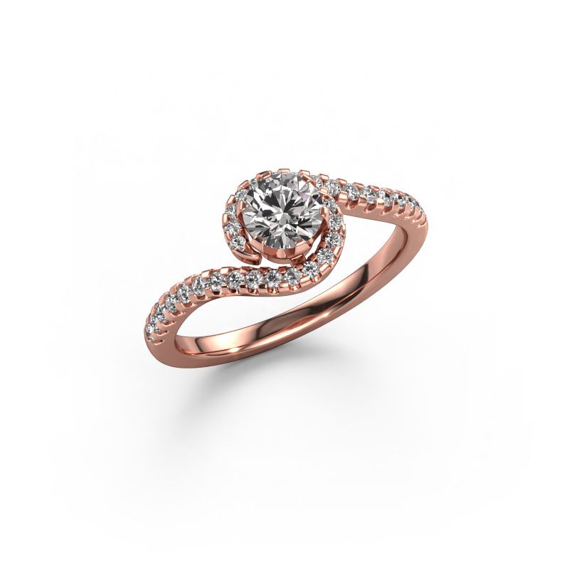 Engagement ring Elli 585 rose gold diamond 0.752 crt