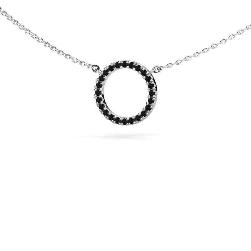 Anhänger Circle 585 Weißgold Schwarz Diamant 0.216 crt
