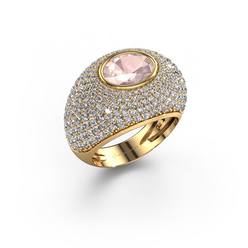 Ring Armida 585 gold morganite champagne 9x7 mm