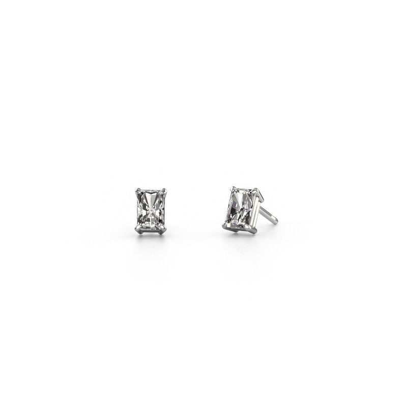 Stud earrings Sam RAD 585 white gold custom diamond 6x4 mm