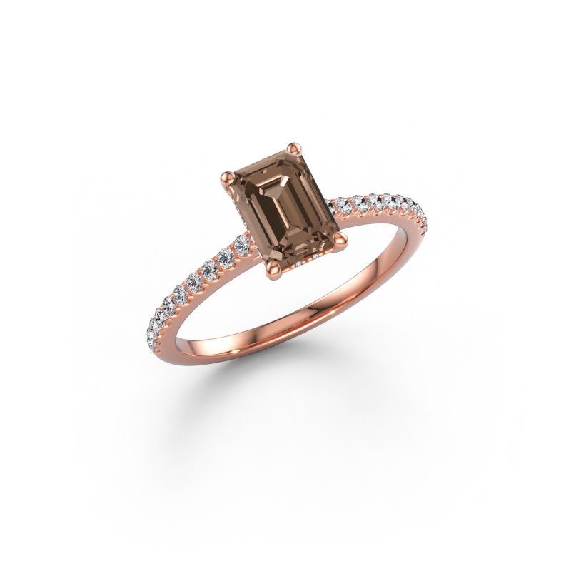 Bague de fiançailles Sophie EME 585 or rose diamant brun 1.84 crt