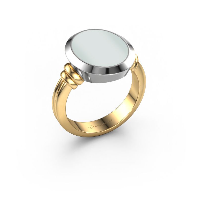 Signet ring Jake 3 585 gold green sardonyx 15x12 mm