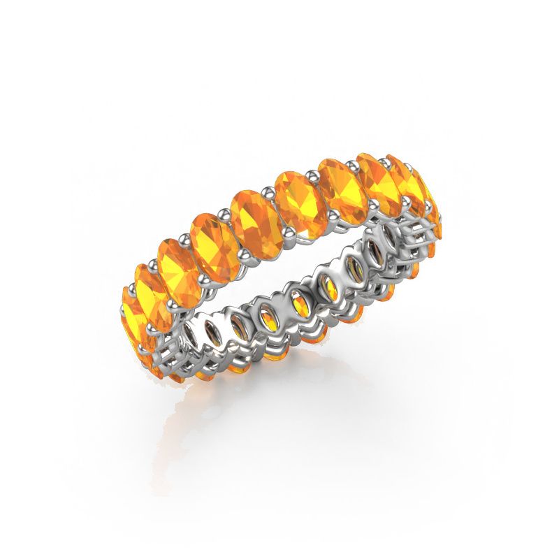 Vorsteckring Heddy OVL 3x5 585 Weißgold Citrin 5x3 mm