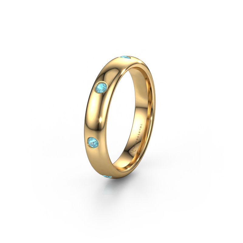 Wedding ring WH0105L34BP 585 gold blue topaz ±4x2 mm
