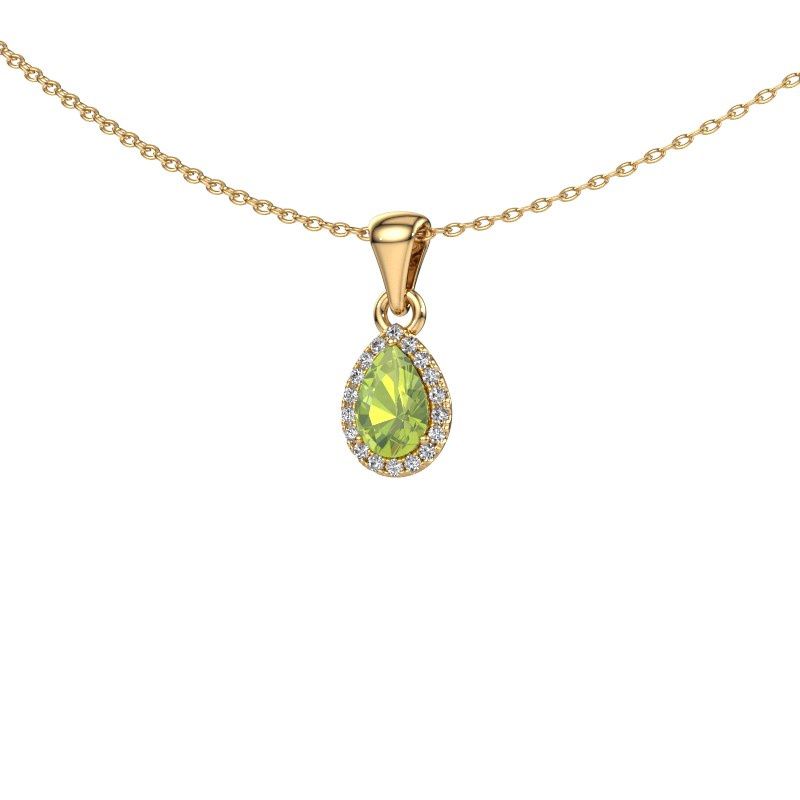 Anhänger Seline per 585 Gold Peridot 6x4 mm