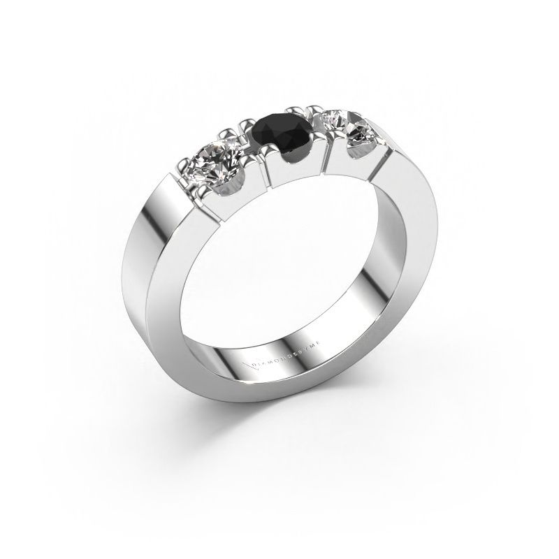 Ring Dana 3 950 platina zwarte diamant 0.80 crt