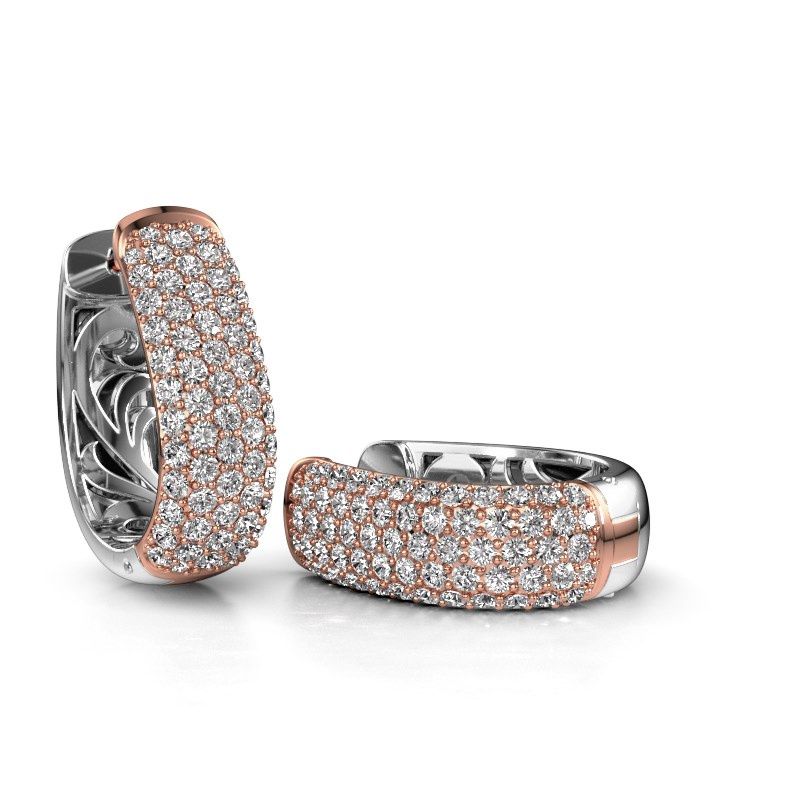 Image of Hoop earrings Danika 12.5 B 585 rose gold diamond 2.307 crt