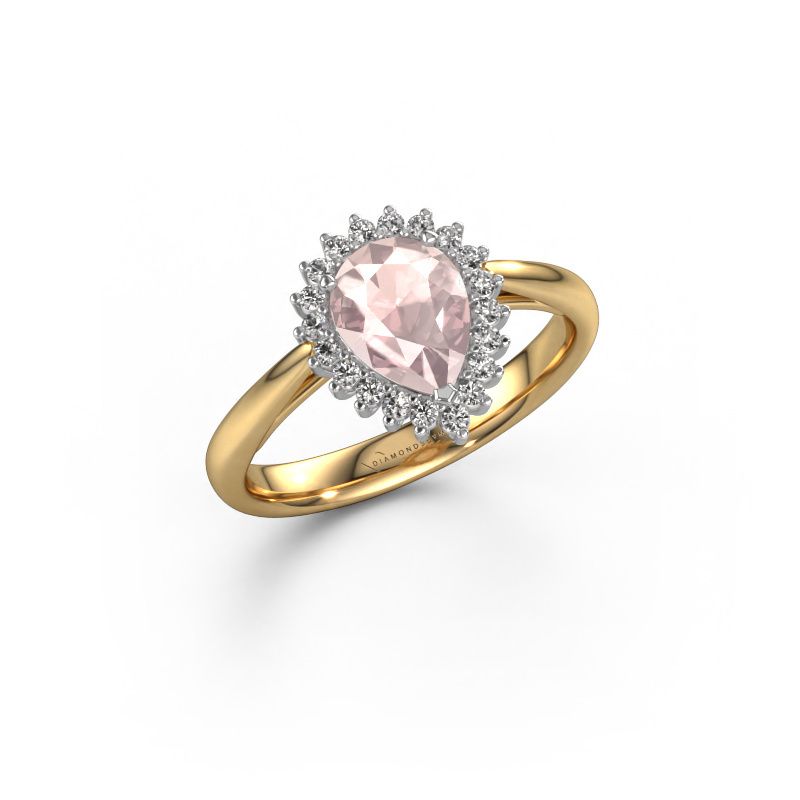 Engagement ring Tilly per 1 585 gold morganite champagne 8x6 mm