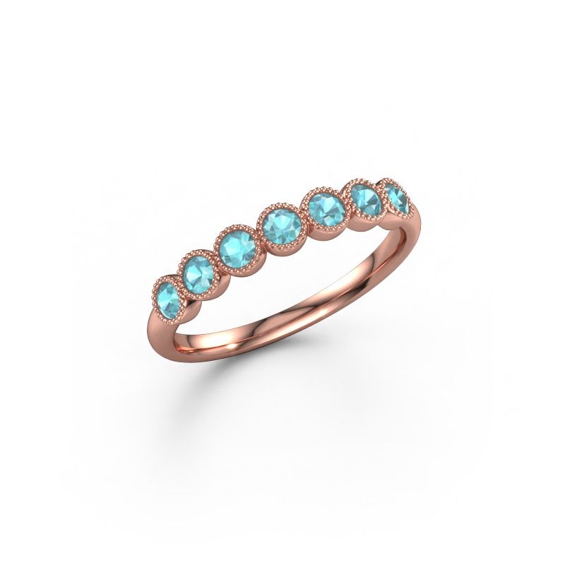 Ring Mariam half 585 Roségold Blau Topas 2.4 mm